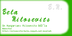 bela milosevits business card